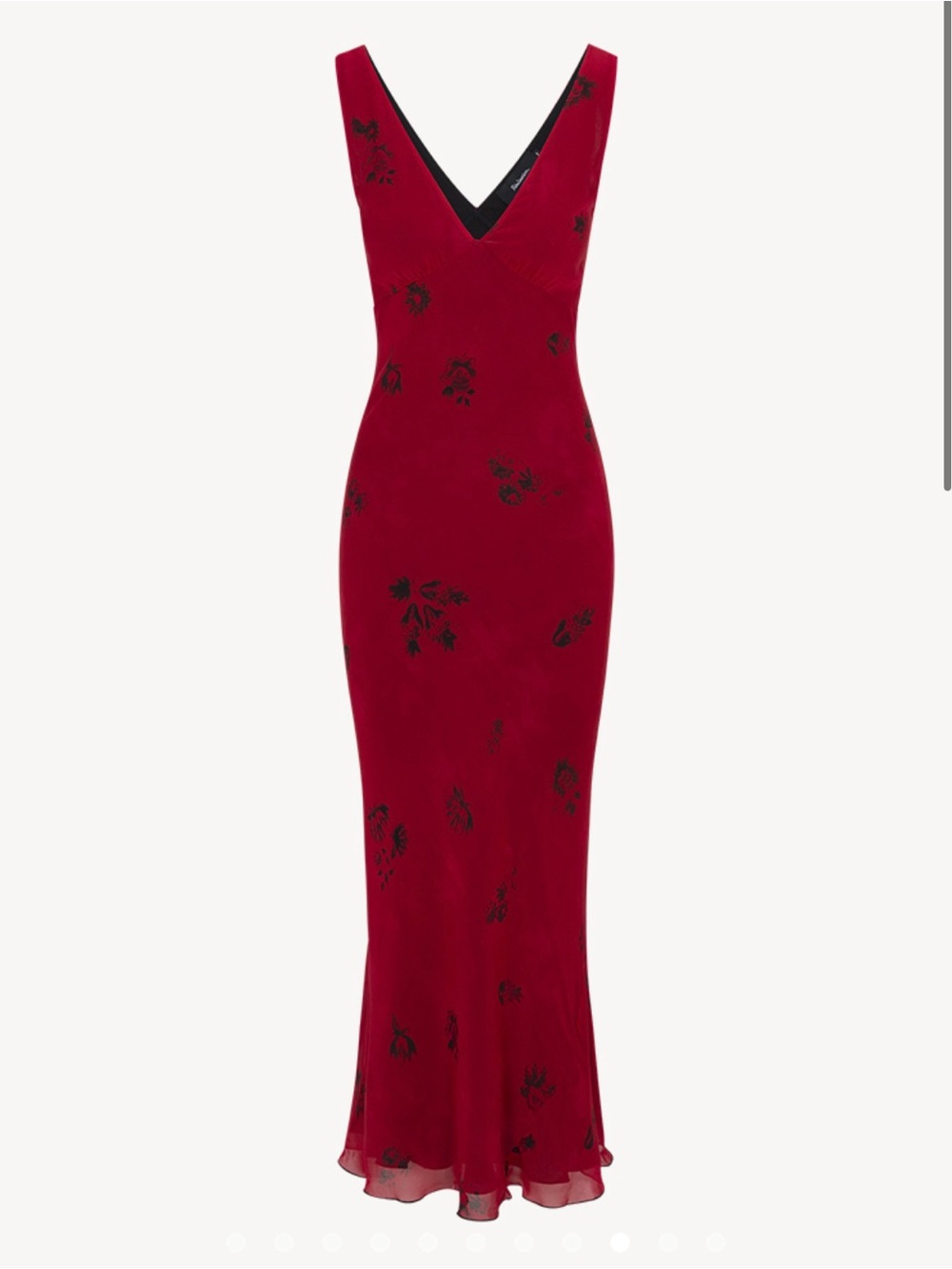 Realisation Par Red V-Neck Floral-Print Maxi Dress
